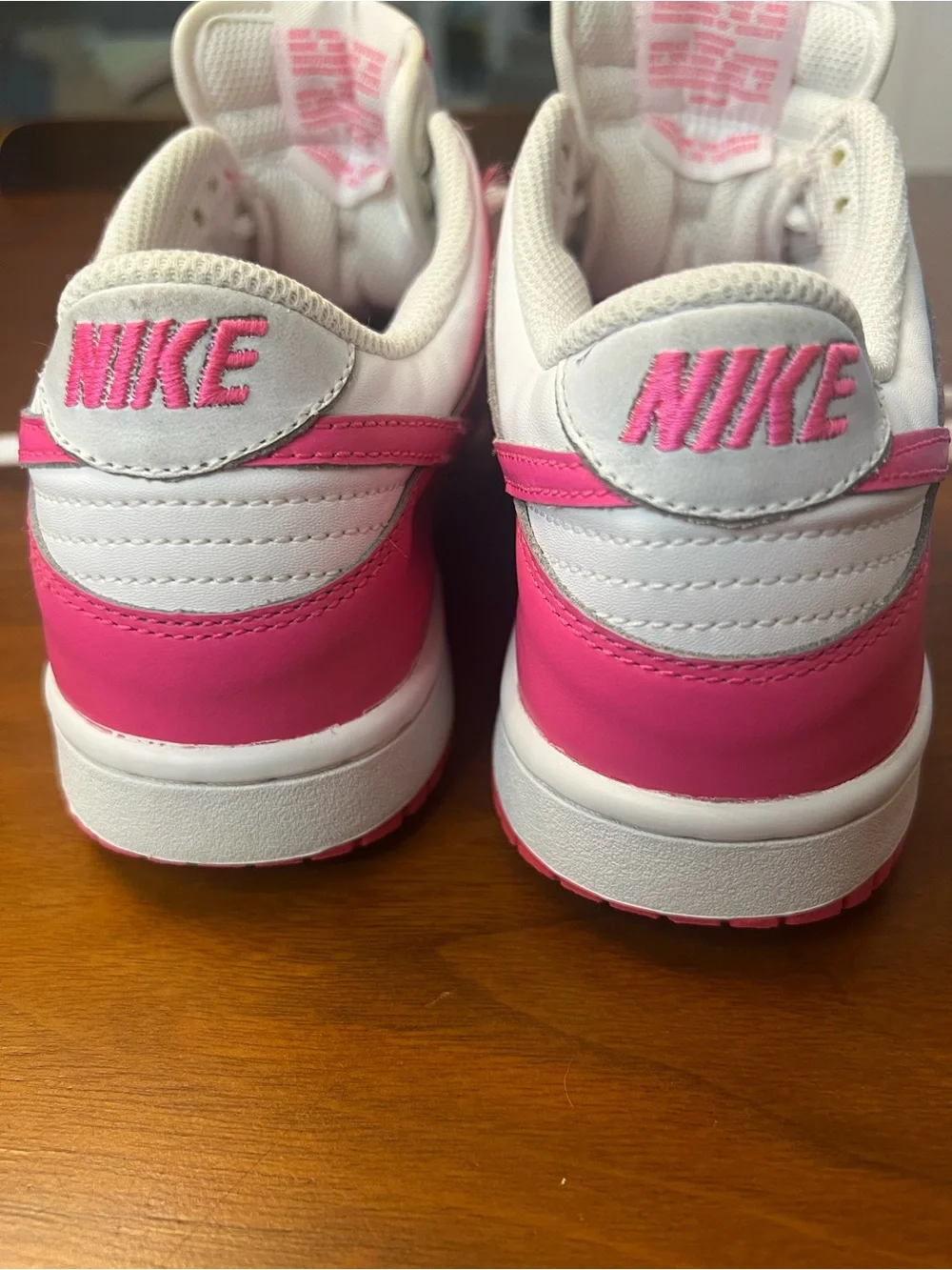 Nike White and Hot Pink Low-Top Sneakers
